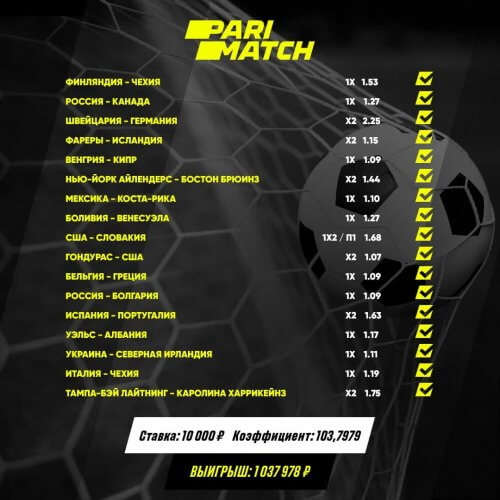Клиент Parimatch выиграл более 1 млн рублей