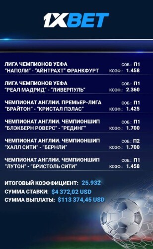 Клиент 1xBet выиграл более 113 000 долларов
